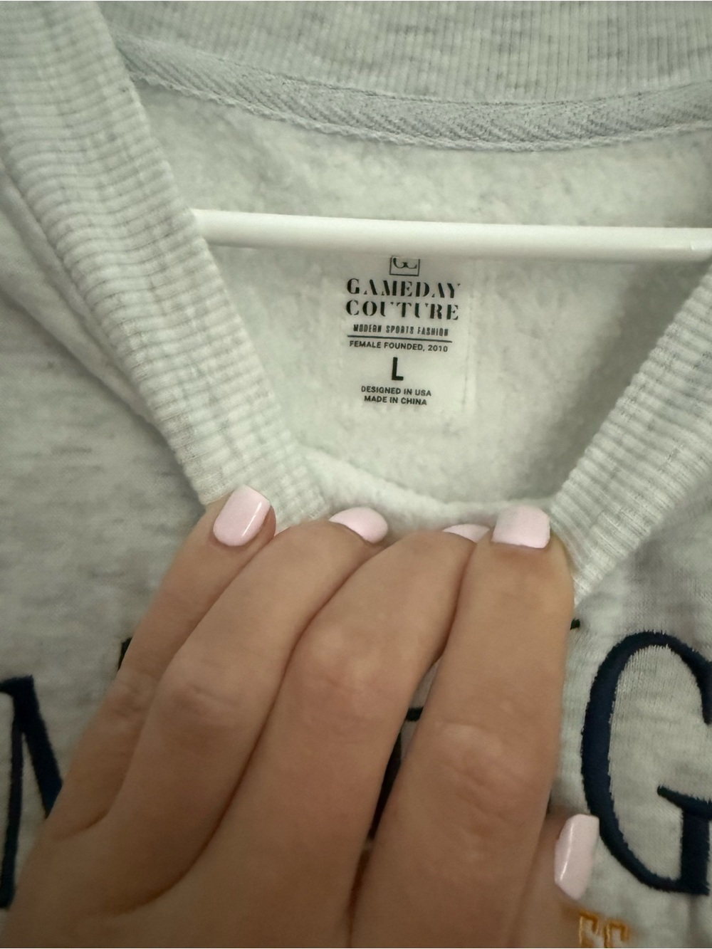 Michigan Wolverines Light Gray Crewneck Sweatshirt Gameday Couture - Picture 2 of 2